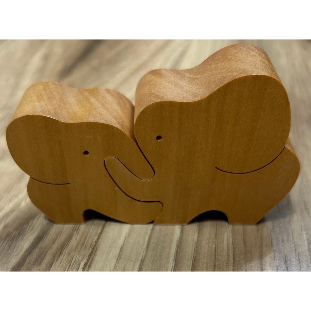 VTG Naef Wooden Elephant Pair Puzzle Toy Swiss Made Interlocking Figure RARE HTF